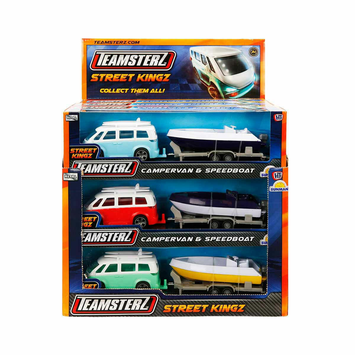 Teamsterz Tekneli Karavan Seti | Ayrılabilir Sürat Tekneli Kamp Aracı | Die-Cast Metal Macera Oyun Seti