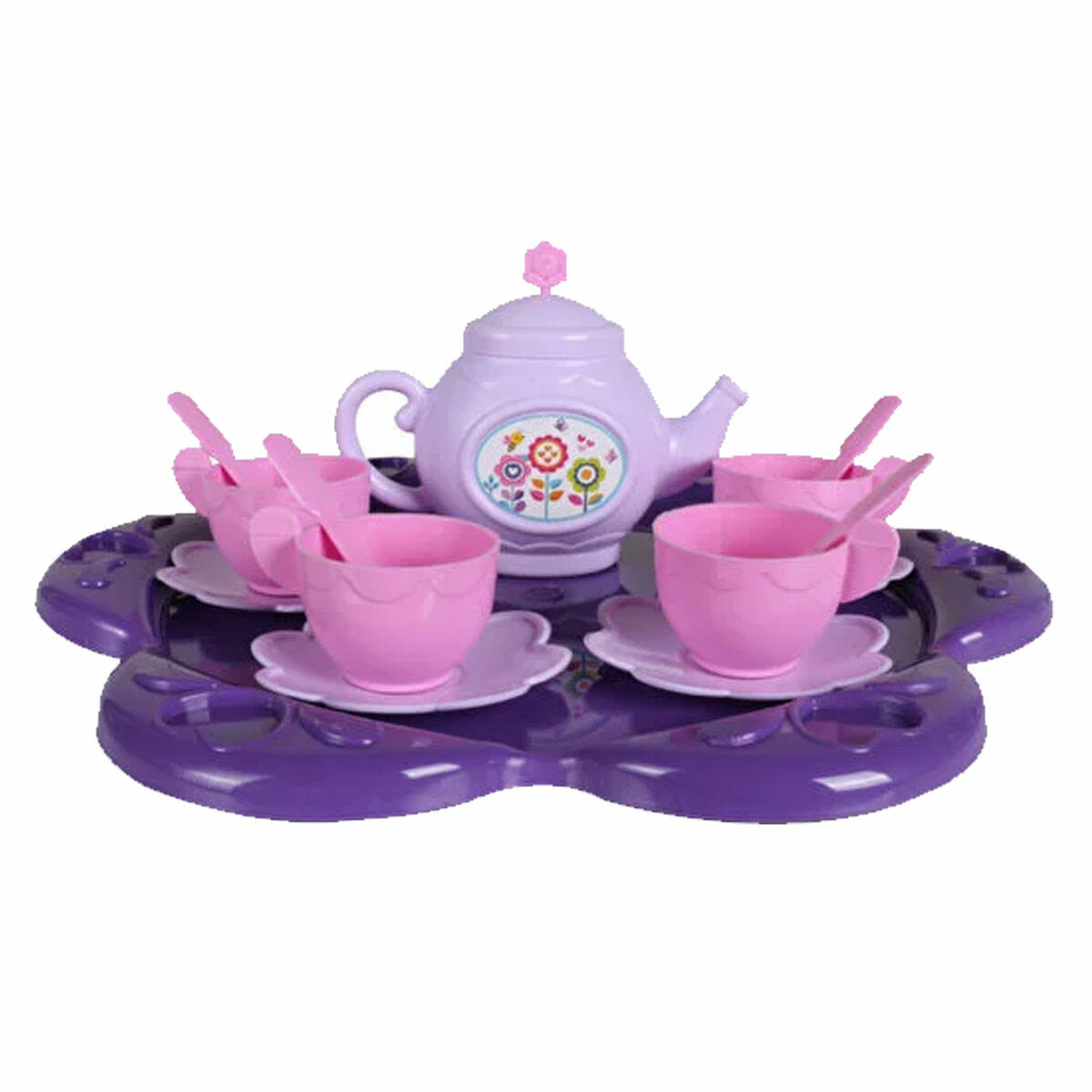 Tepsili 14 Parça Çay Seti | Eğitici Evcilik Oyuncakları | Yerli Üretim Çocuk Mutfak Seti