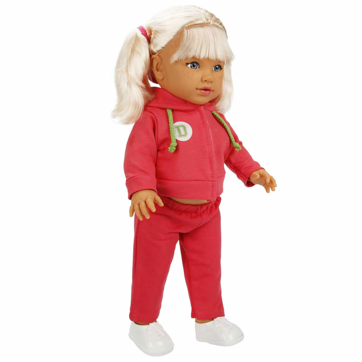 Tina Sporty Bebek 45 cm | Pembe Eşofmanlı ve Spor Ayakkabılı Bebek | Eğitici ve Sportif Oyun Arkadaşı