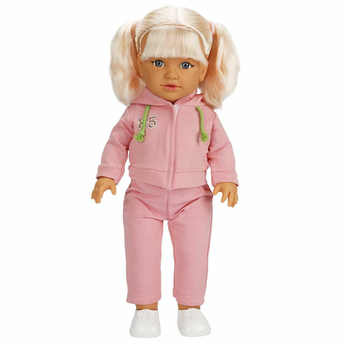 Tina Sporty Bebek 45 cm | Pembe Eşofmanlı ve Spor Ayakkabılı Bebek | Eğitici ve Sportif Oyun Arkadaşı