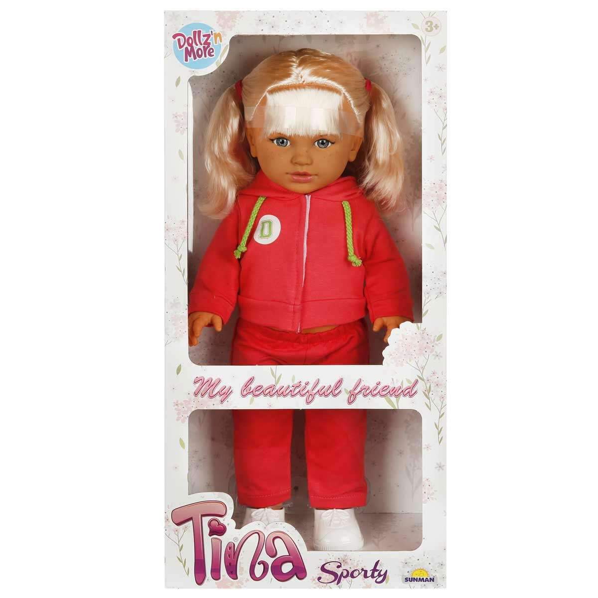 Tina Sporty Bebek 45 cm | Pembe Eşofmanlı ve Spor Ayakkabılı Bebek | Eğitici ve Sportif Oyun Arkadaşı