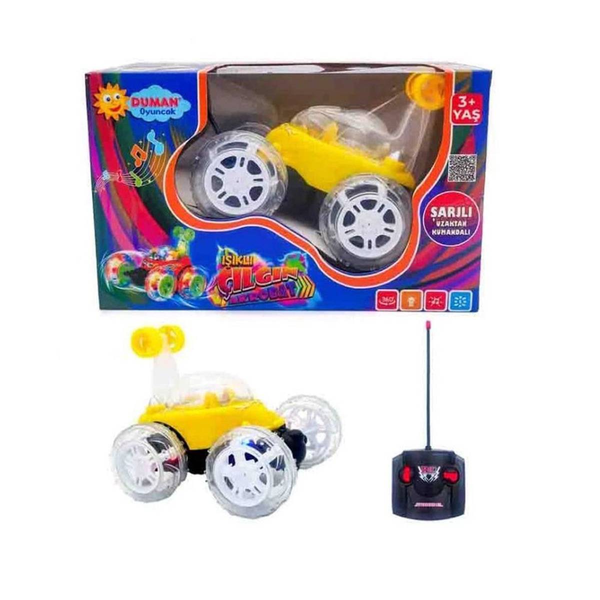 Duman Oyuncak Kumandalı Işıklı Çılgın Akrobat Araba