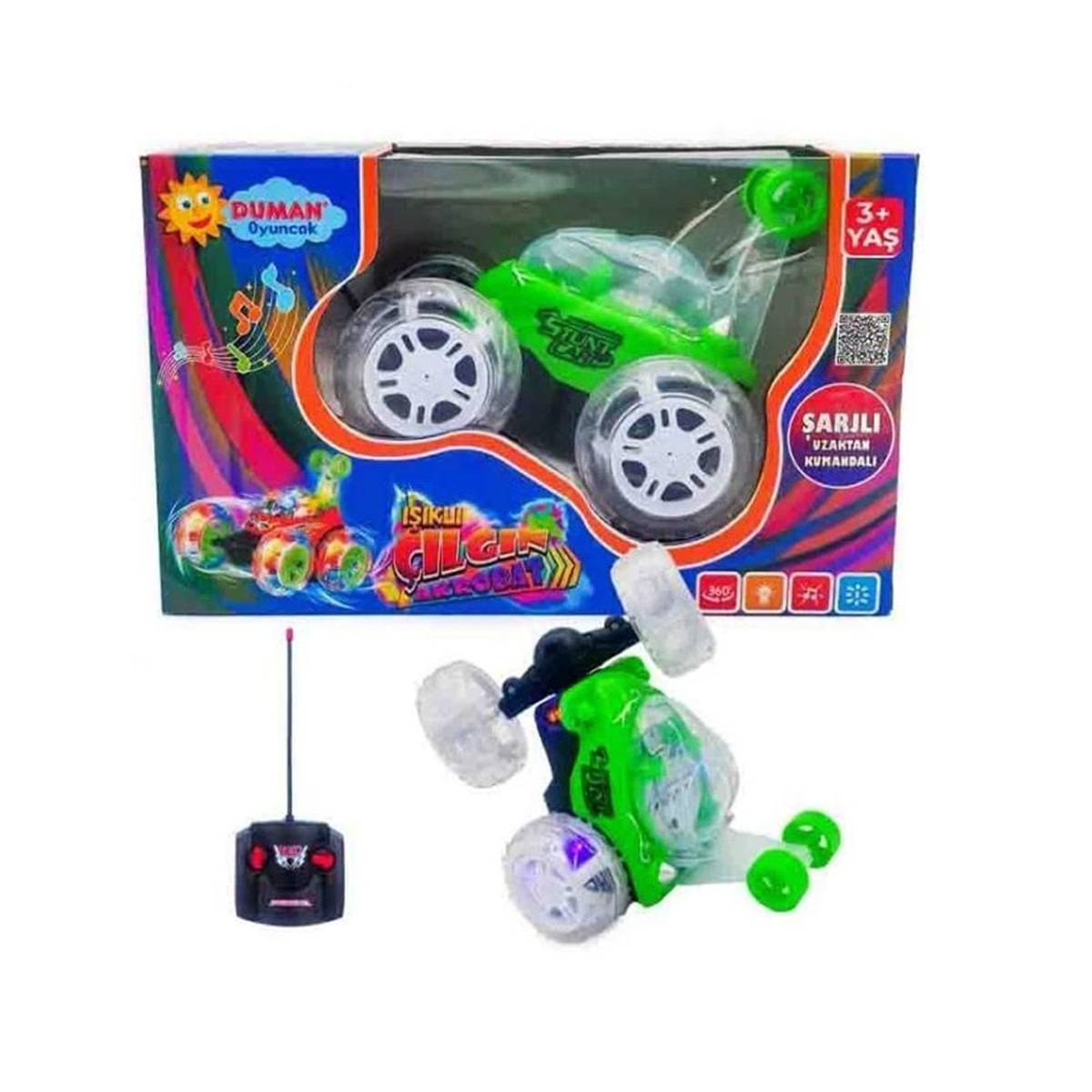 Duman Oyuncak Kumandalı Işıklı Çılgın Akrobat Araba
