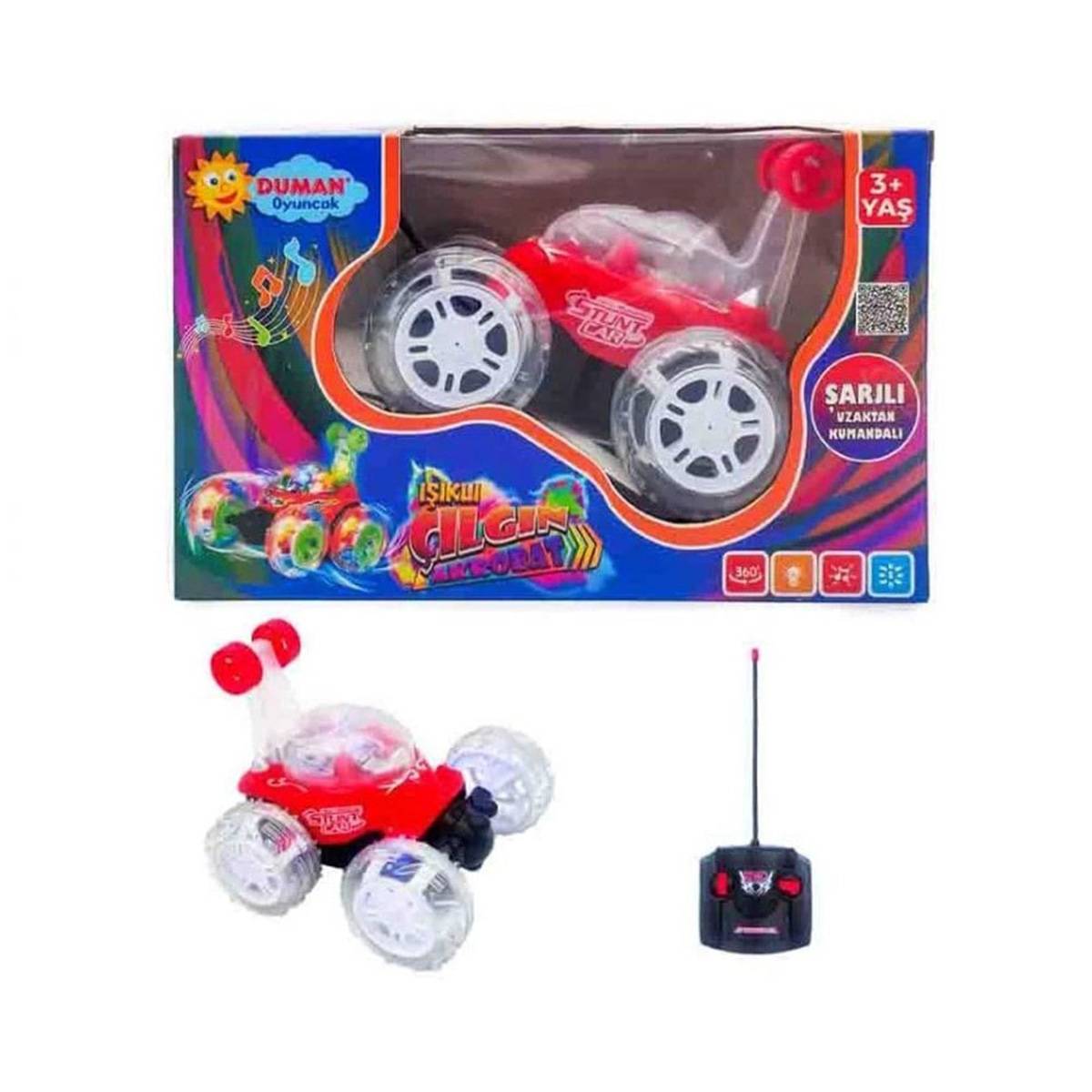 Duman Oyuncak Kumandalı Işıklı Çılgın Akrobat Araba