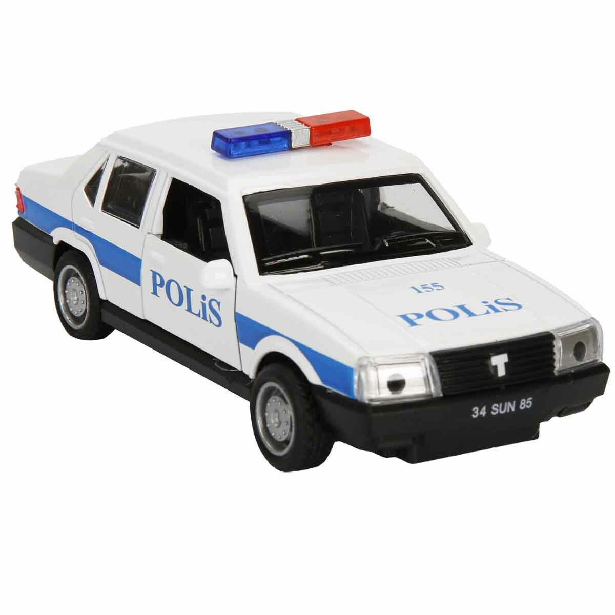 Tofaş 1:32 Sesli ve Işıklı Çek Bırak Polis ve Ambulans Arabası | 13 cm Die-Cast Model Araç | Efsane Kuş Serisi Oyuncak