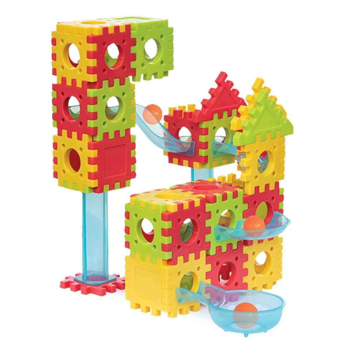 Toplu Yapı Blokları 70 Parça | Eğitici Bilye Parkuru Ve Labirent Seti | STEM Destekli Yapım Blokları