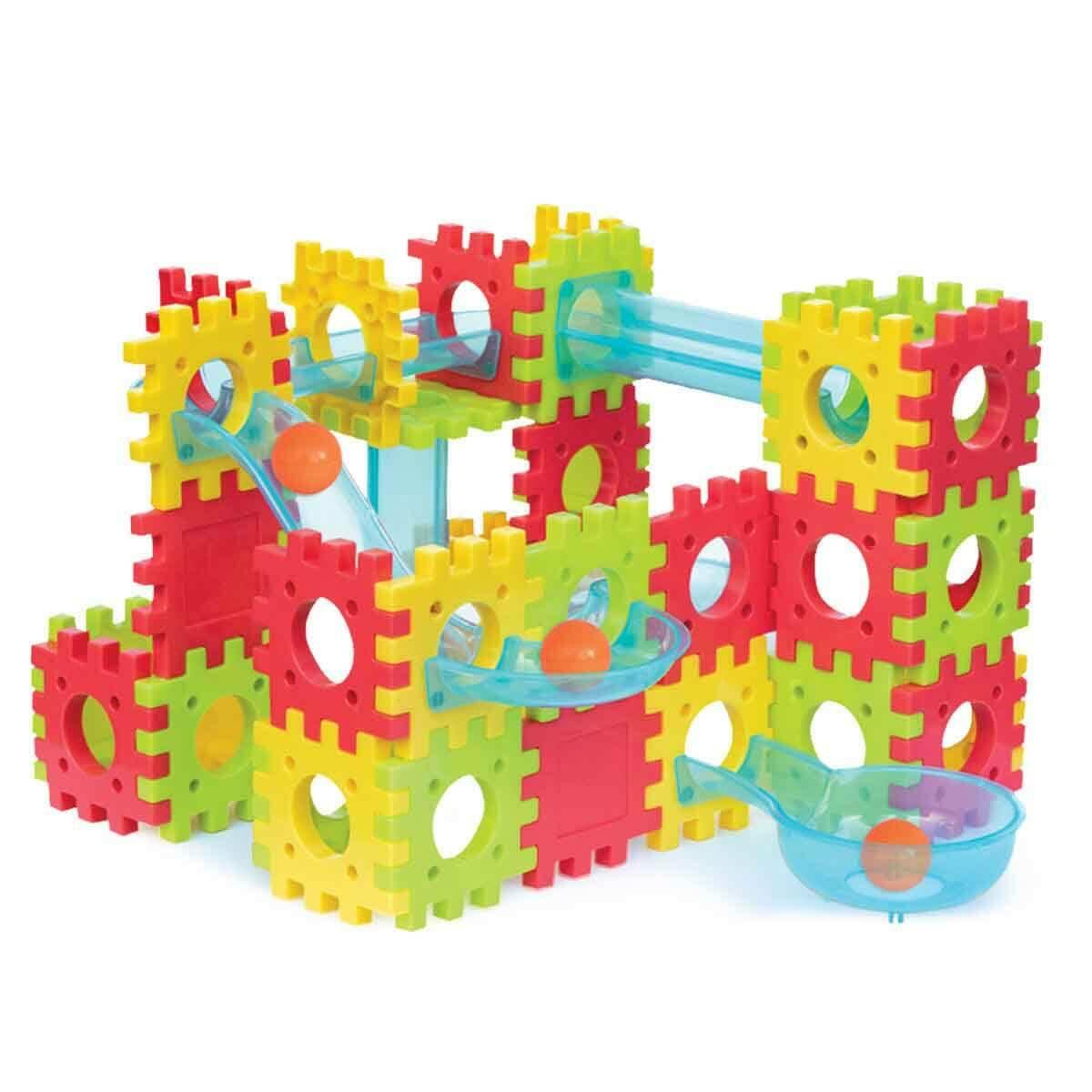 Toplu Yapı Blokları 70 Parça | Eğitici Bilye Parkuru Ve Labirent Seti | STEM Destekli Yapım Blokları