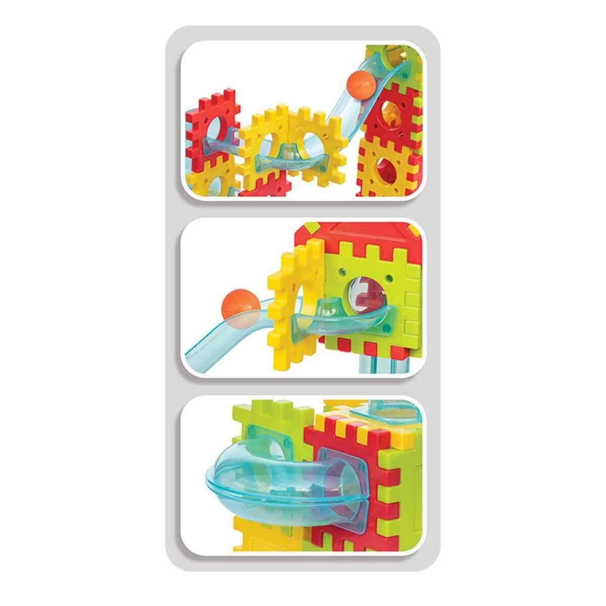 Toplu Yapı Blokları 70 Parça | Eğitici Bilye Parkuru Ve Labirent Seti | STEM Destekli Yapım Blokları