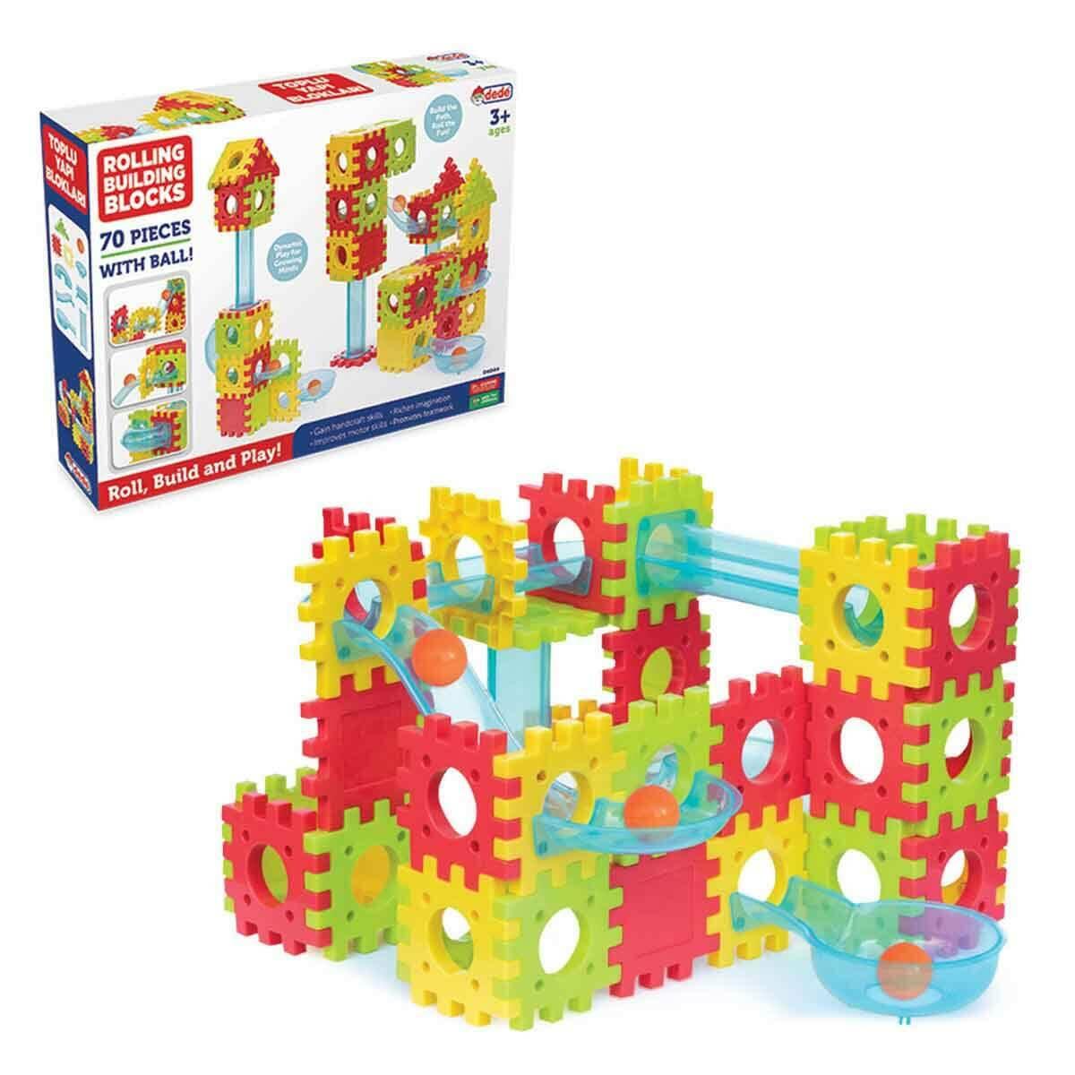 Toplu Yapı Blokları 70 Parça | Eğitici Bilye Parkuru Ve Labirent Seti | STEM Destekli Yapım Blokları