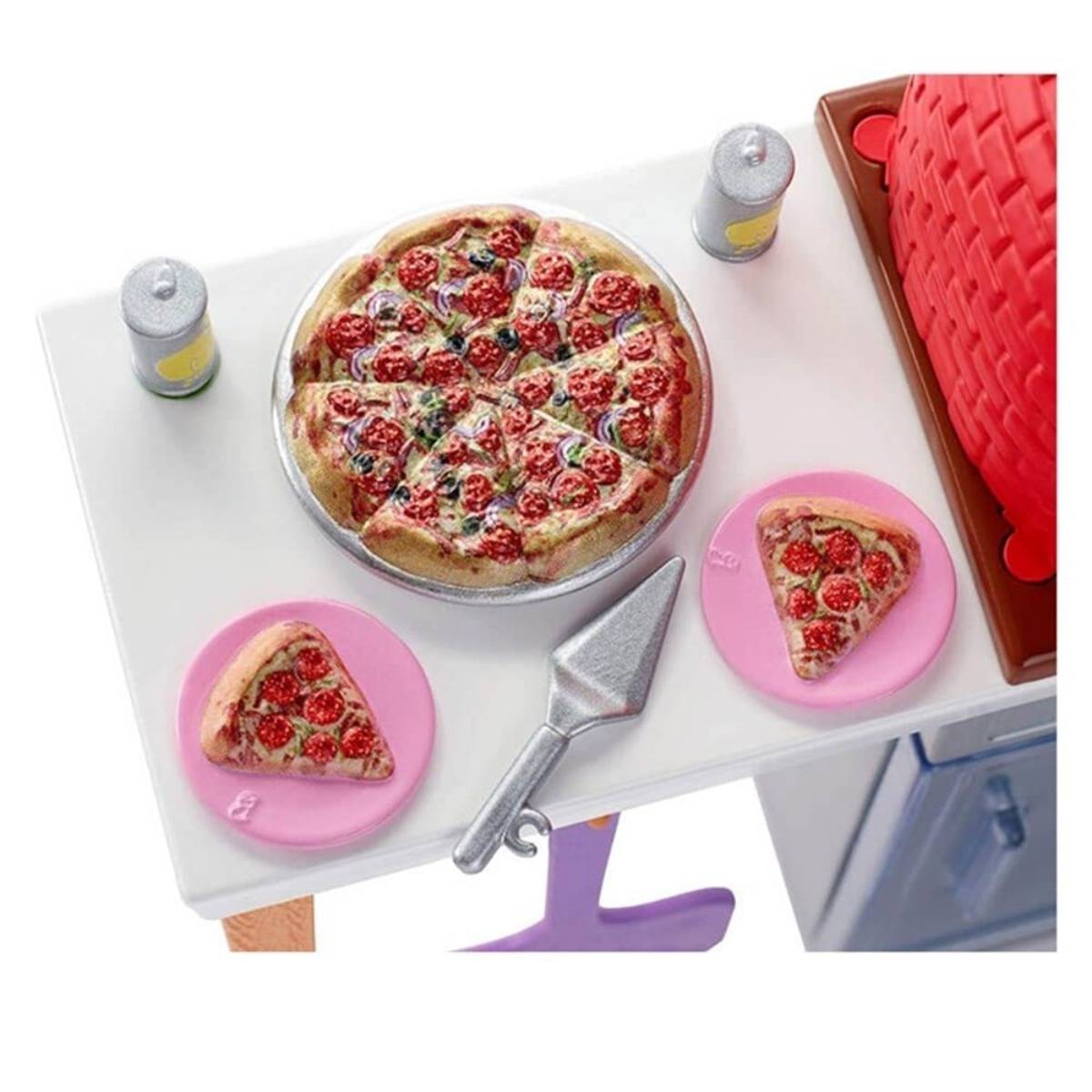 Barbie'nin Ev Dışı Dekorasyon Aksesuarları Pizza Seti