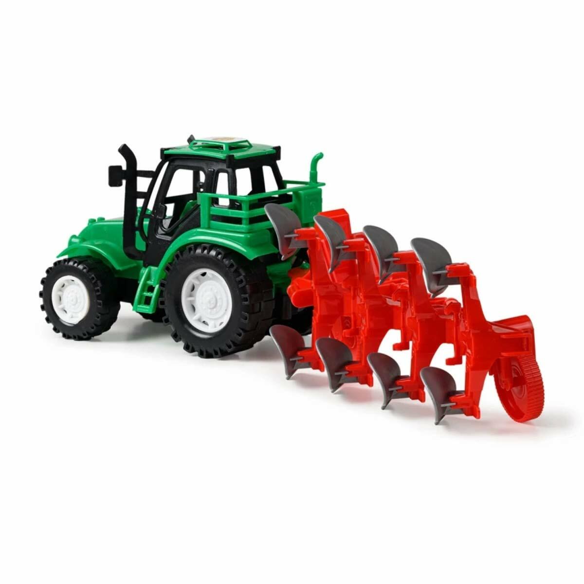 Oyuncak Traktör Pulluk Seti | Eğitici Çiftlik Ve Tarım Oyuncağı | Hareketli Parçalı Gerçekçi Traktör