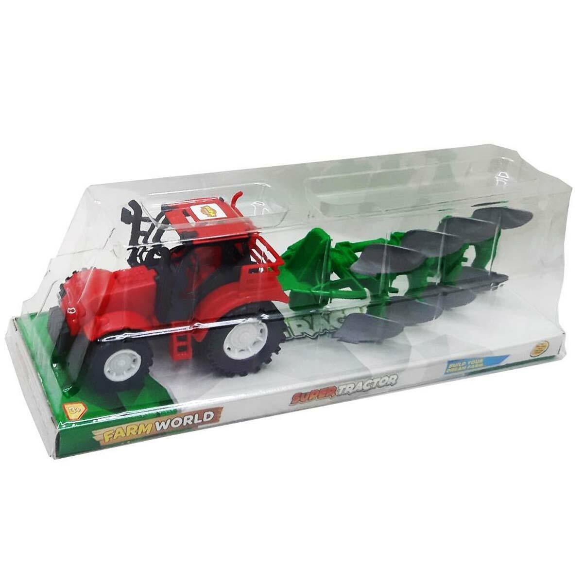 Oyuncak Traktör Pulluk Seti | Eğitici Çiftlik Ve Tarım Oyuncağı | Hareketli Parçalı Gerçekçi Traktör