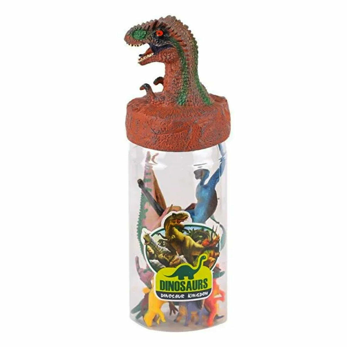 Tüpte 11 Parça Dinazor Seti | Eğitici Tarih Öncesi Hayvan Figürleri | Taşınabilir Silindir Kutulu Oyun Seti