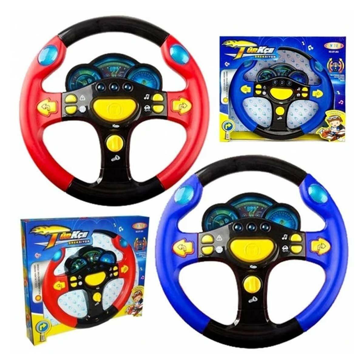 Türkçe Sesli Ve Işıklı Eğitici Oyuncak Direksiyon | 25 cm İnteraktif Sürüş Seti | Sinyalli Ve Turbo Fonksiyonlu Şoför Paneli