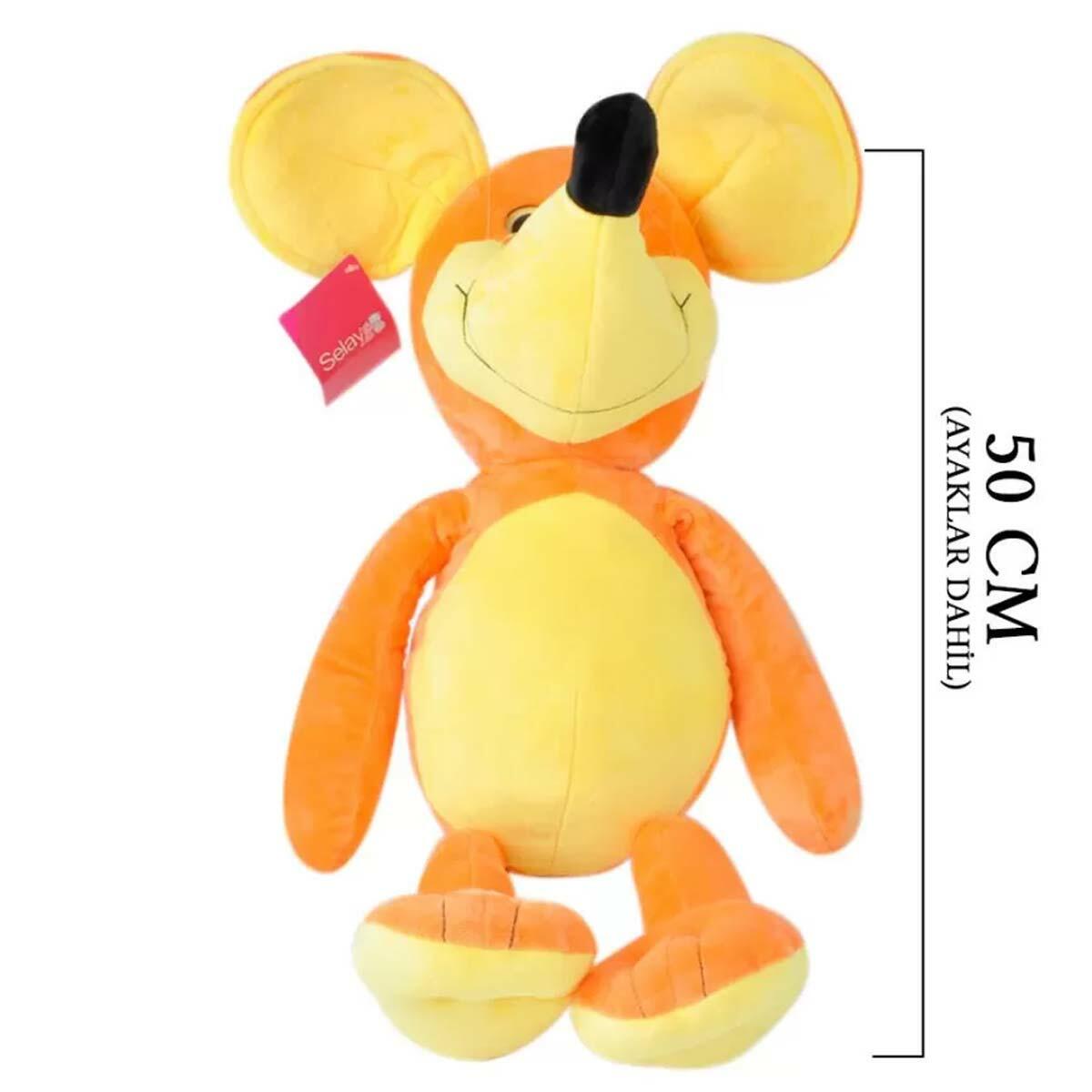 Turuncu Fare Pelüş Oyuncak 50 CM | Welsoft Pofuduk Dost | Feyza Oyuncak Dev Pelüş Serisi