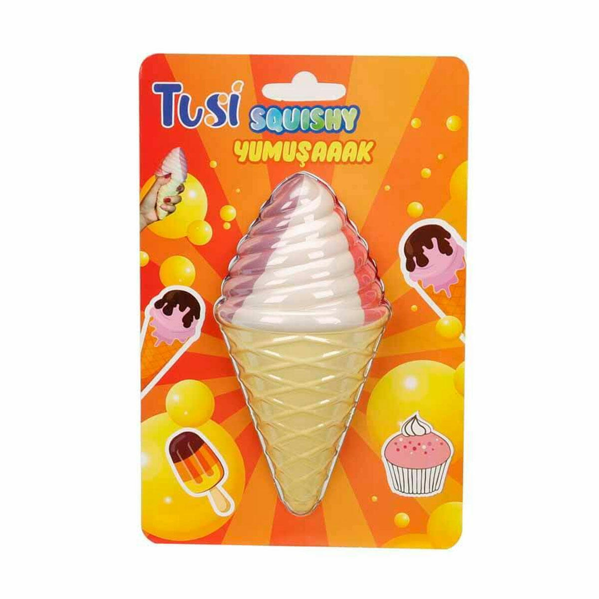 Tusi Squishy Dondurma Köpük Oyuncak | 17 cm Büyük Boy Stres Giderici Figür | Çocuklar İçin Yumuşak ve Esnek İnce Motor Gelişim Oyuncağı