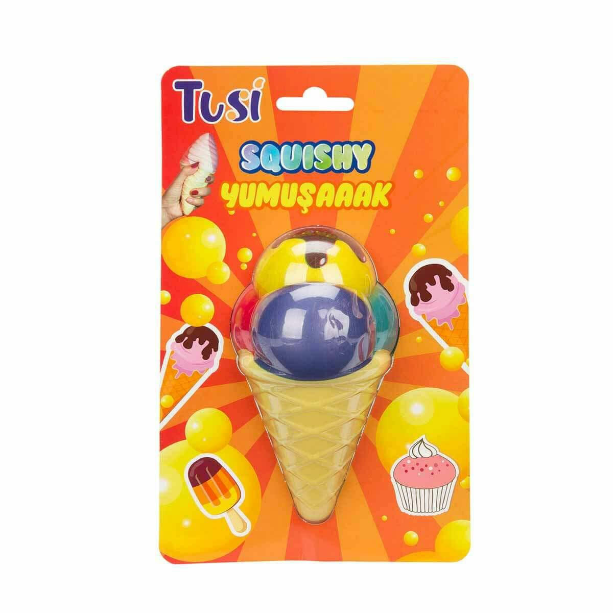 Tusi Squishy Top Dondurma Köpük Oyuncak | 16 cm Stres Giderici Yumuşak Figür | Çocuklar İçin Esnek ve Yavaş Şişen Duyusal Oyun Arkadaşı