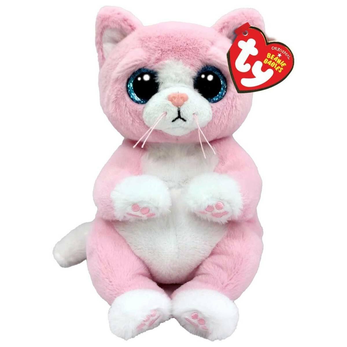 TY Beanie Bellies Lillibelle Pembe Kedi Peluş 15 cm | Parlak Ve Canlı Renkli Yumuşak Oyuncak | Orijinal TY Koleksiyon Kedisi