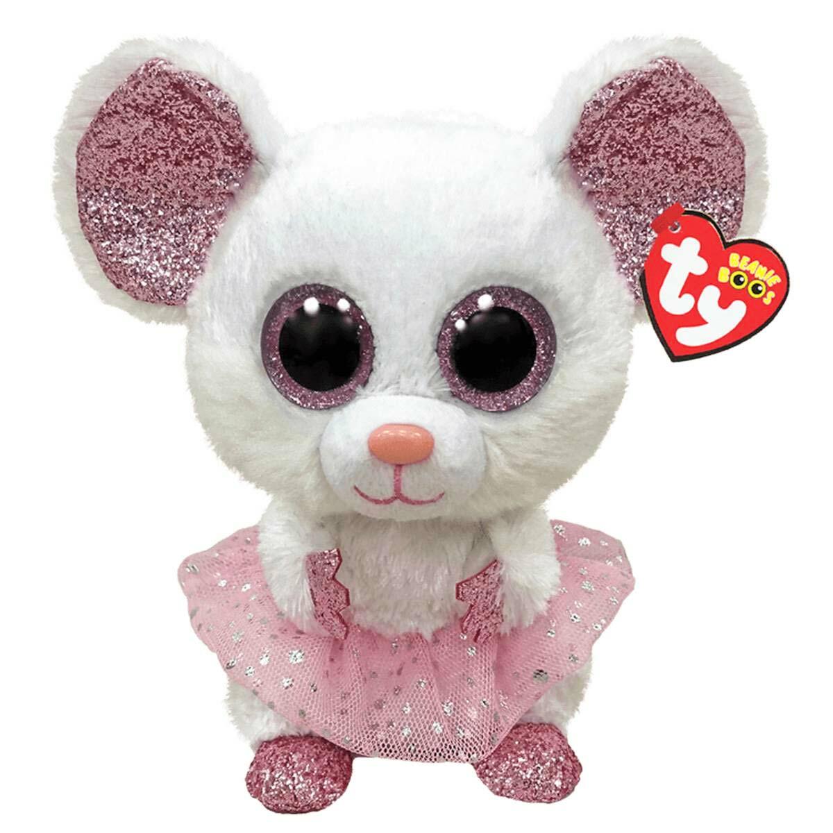 TY Beanie Boos Nina the Ballerina Mouse | 33 CM Büyük Boy Işıltılı Pelüş