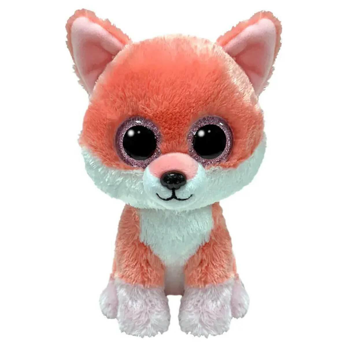 TY Beanie Boos Tilki Vixen 15 cm | Işıltılı Gözlü Turuncu Peluş Tilki | Orijinal Koleksiyon Figürü
