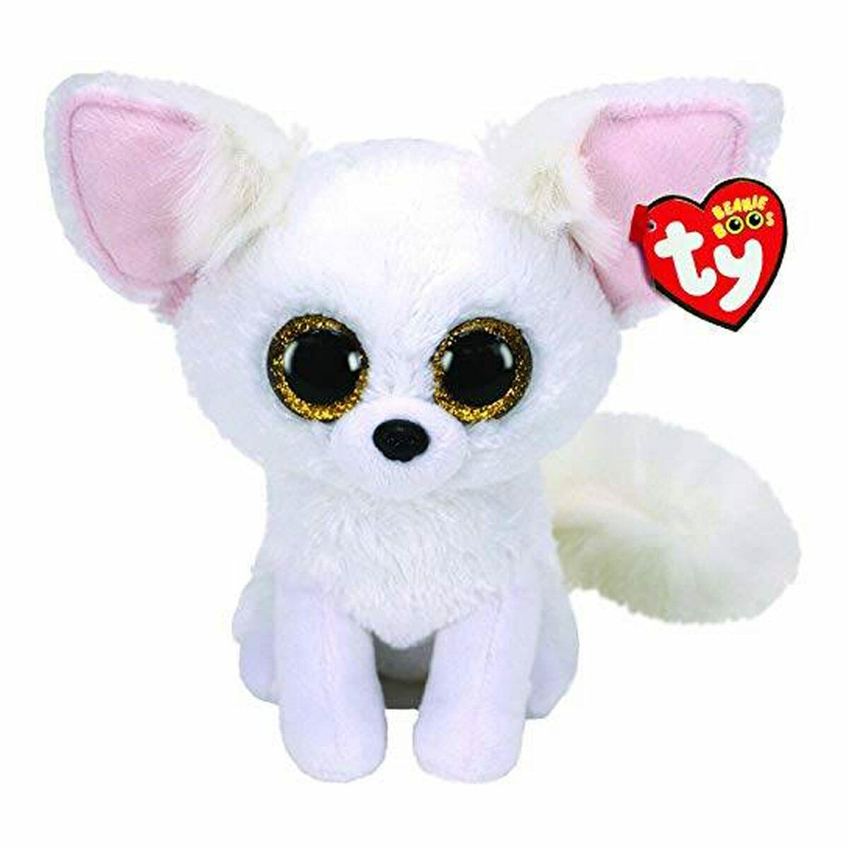 TY Beanie Boos Phoenix the Fennec Fox Peluş 15 cm | Işıltılı Gözlü Çöl Tilkisi | Orijinal Lisanslı TY Peluş