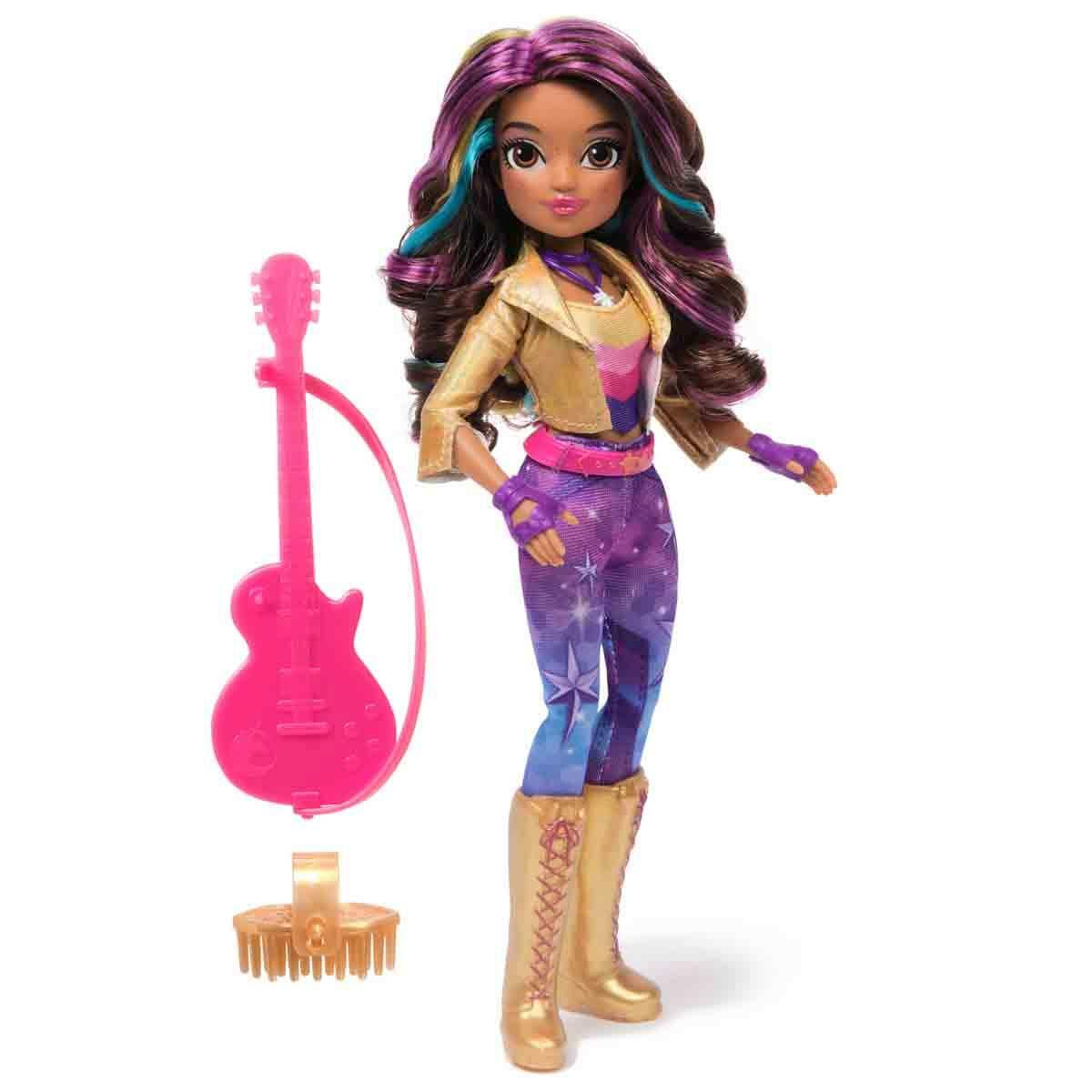 Unicorn Academy Moda Bebeği Sophia | 24 CM | Hareketli Eklemli Gitar Ve Taraklı Set