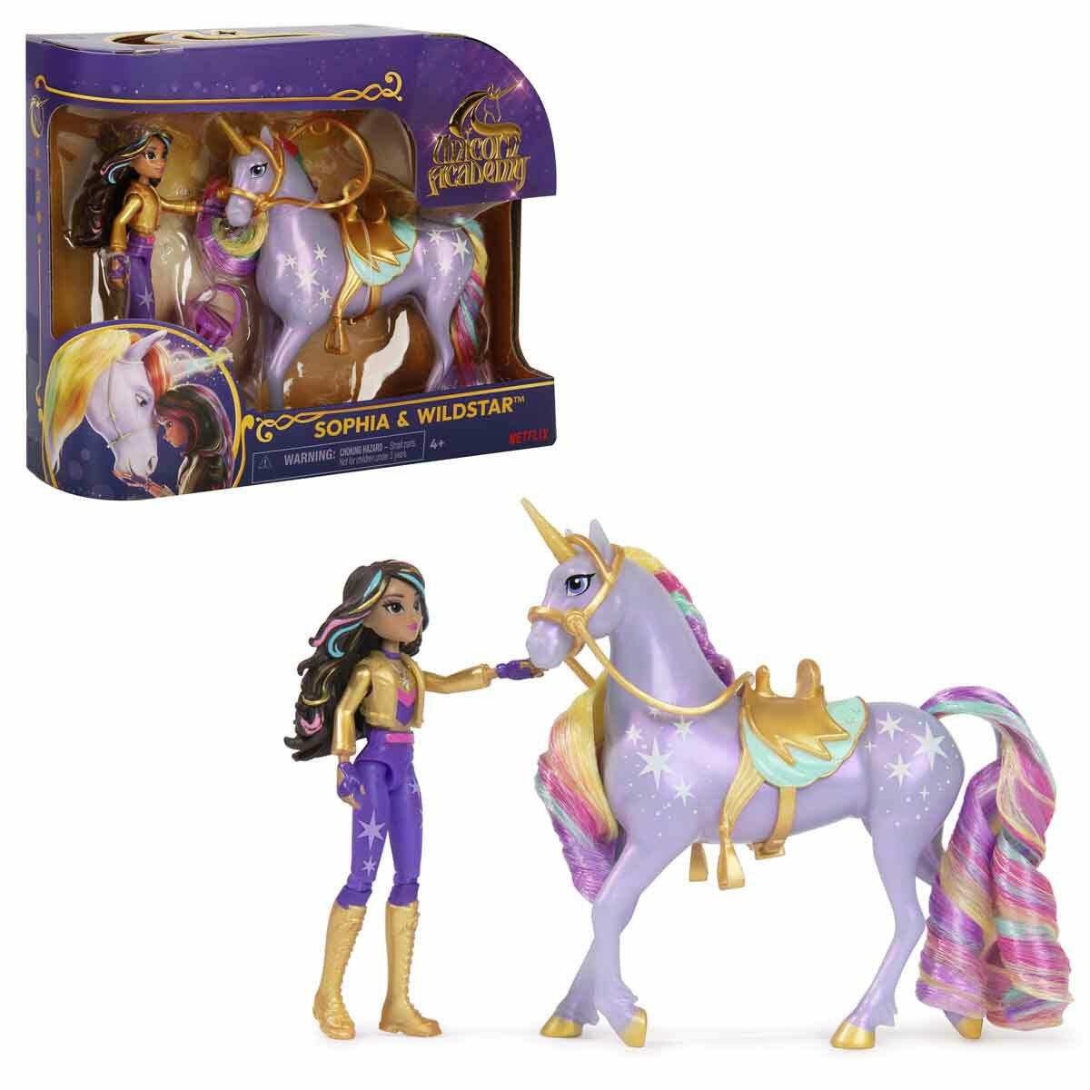 Unicorn Academy Sophia ve Wildstar Figür Seti | 11 cm Sophia ve 12 cm Wildstar | Lisanslı Tekboynuz Adası Macera Seti