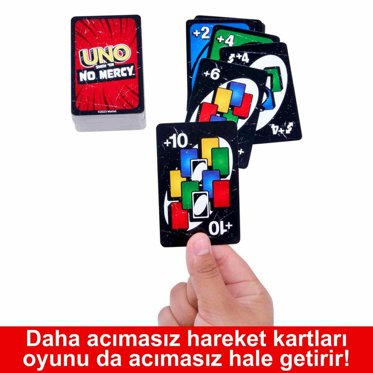 UNO No Mercy Kart Oyunu | Şimdiye Kadarki En Acımasız UNO | 168 Kartlık Dev Set | +10 Kart Çekme ve Merhamet Kuralı ile Amansız Rekabet