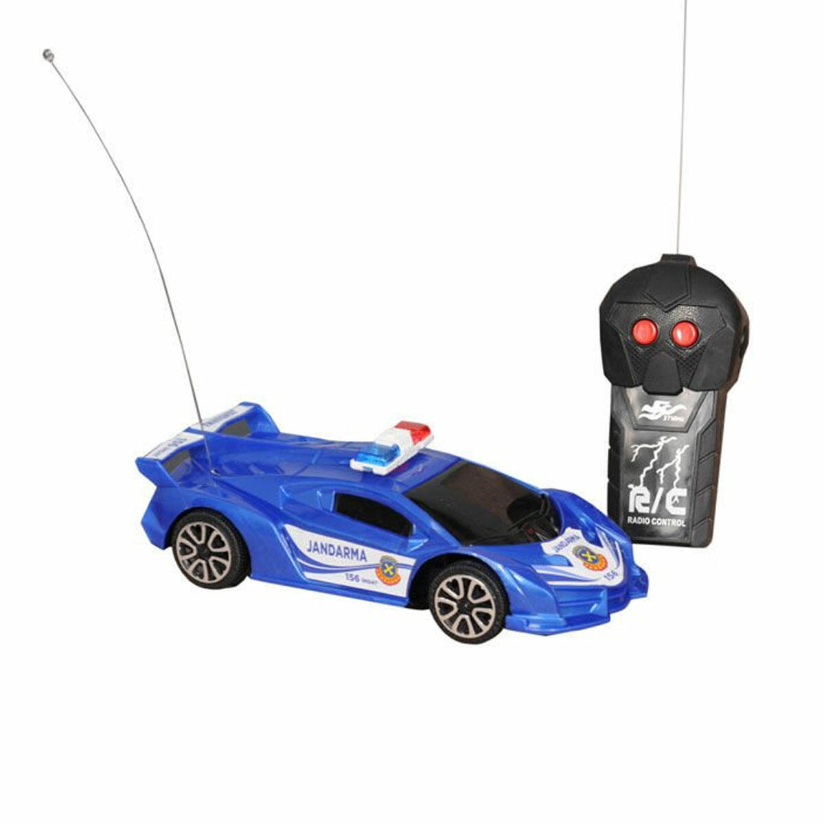 Uzaktan Kumandalı 2 Fonksiyonlu Jandarma Arabası | 19 cm Kırmızı Beyaz Görev Aracı | 27 MHz Kontrol Frekanslı Çocuk Oyuncak Araba