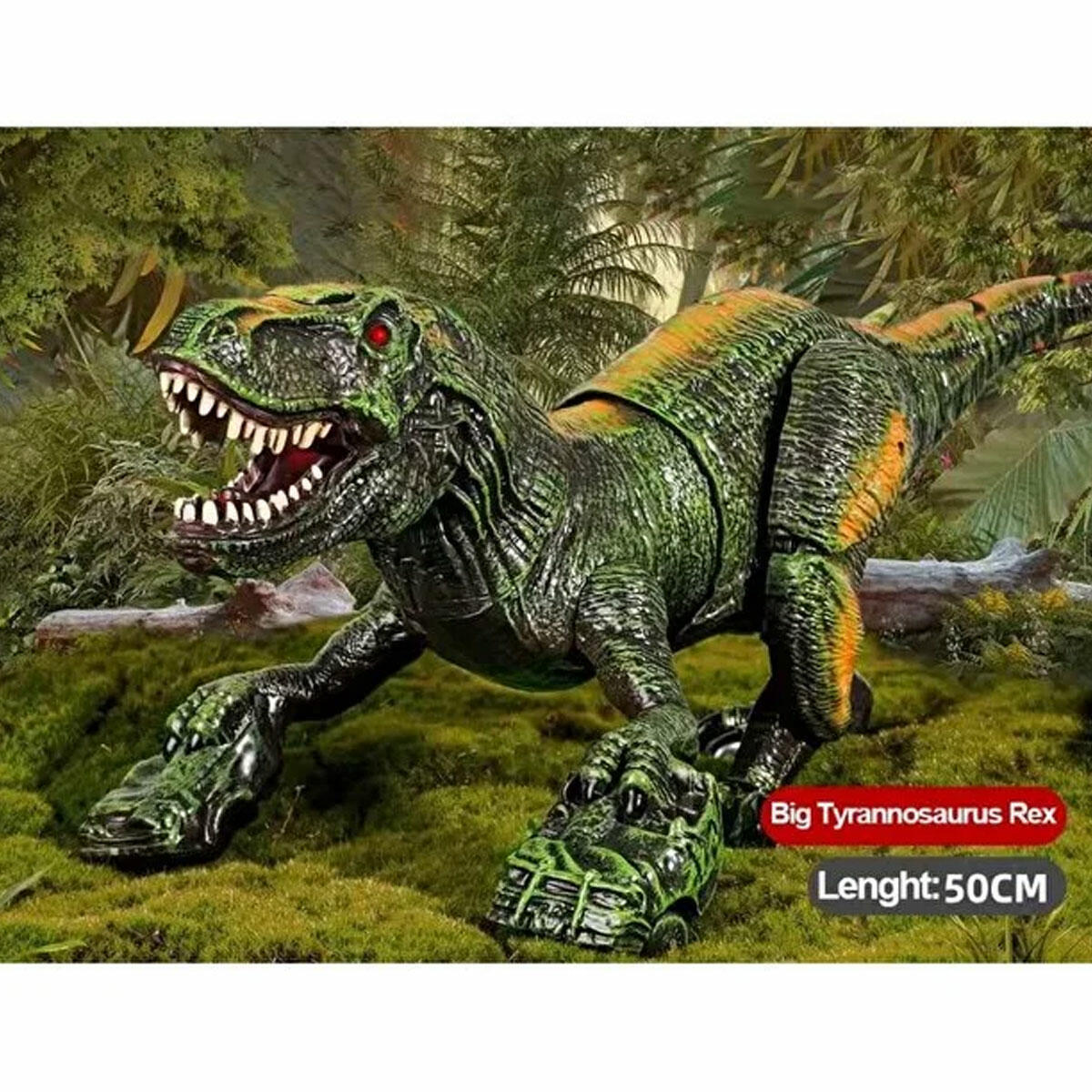Uzaktan Kumandalı Büyük T-Rex Dinozor | Duman Çıkaran, Sesli ve Işıklı RC Jurassic Dev | 48 cm USB Şarjlı Aksiyon Figürü