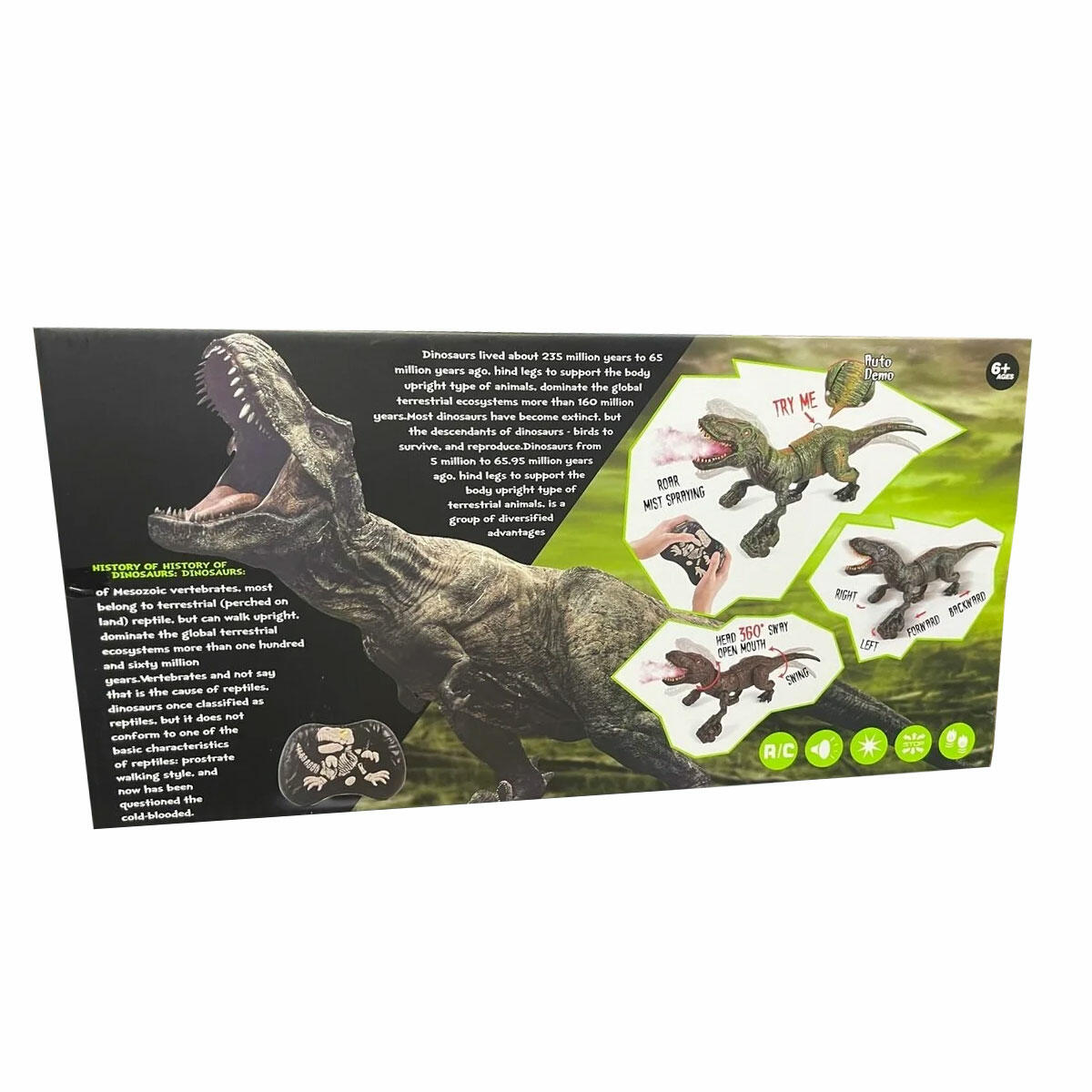 Uzaktan Kumandalı Büyük T-Rex Dinozor | Duman Çıkaran, Sesli ve Işıklı RC Jurassic Dev | 48 cm USB Şarjlı Aksiyon Figürü