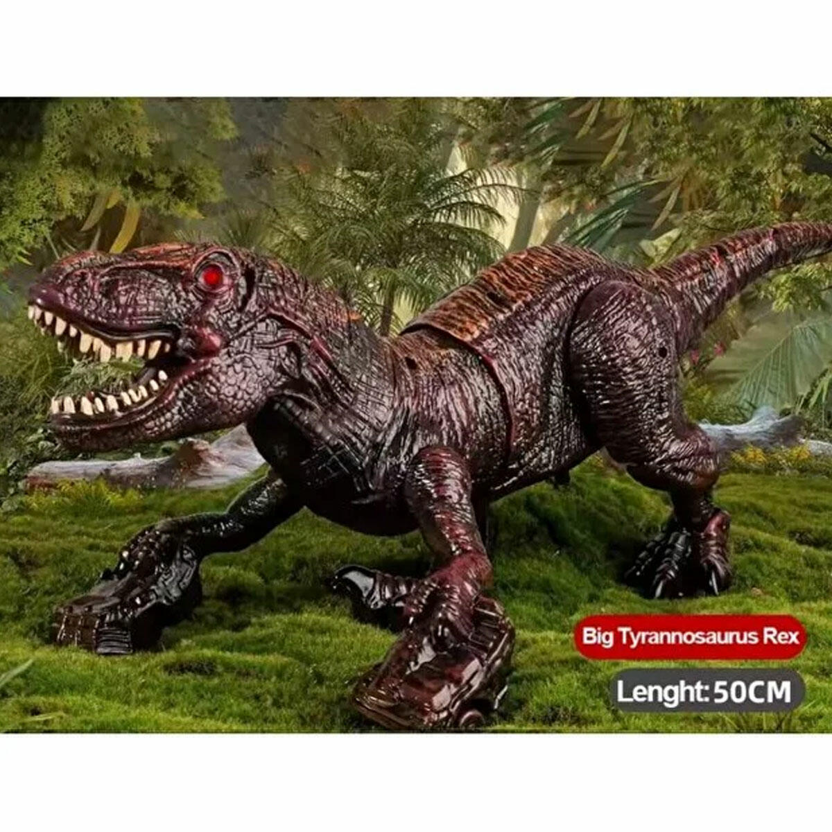 Uzaktan Kumandalı Büyük T-Rex Dinozor | Duman Çıkaran, Sesli ve Işıklı RC Jurassic Dev | 48 cm USB Şarjlı Aksiyon Figürü