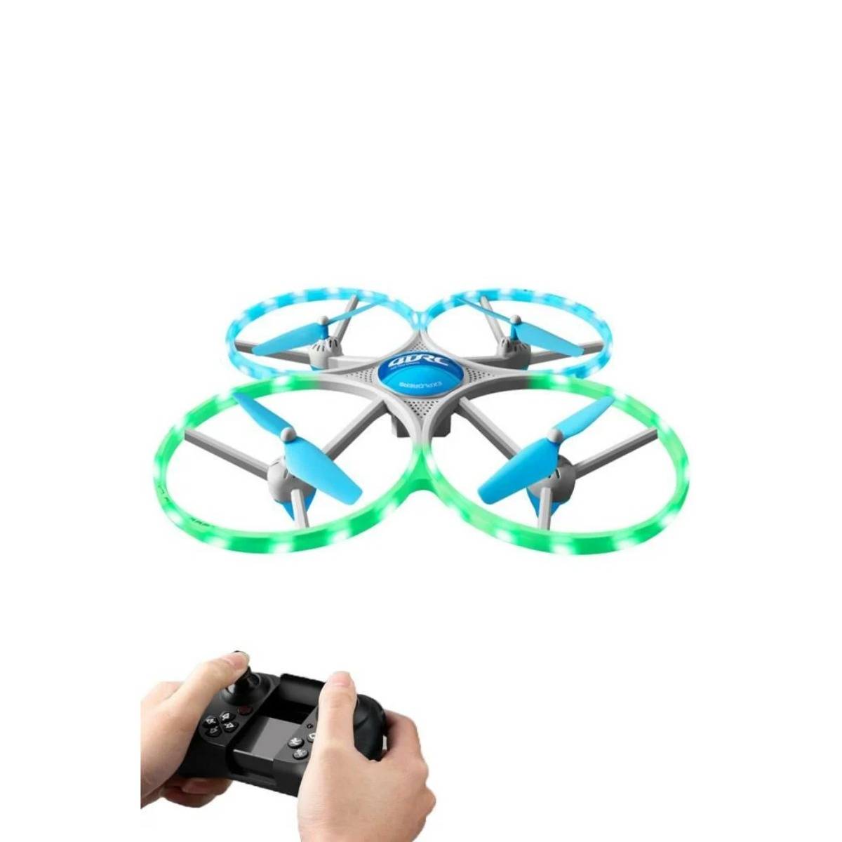 Uzaktan Kumandalı Mavi LED Işıklı Başlangıç Seviye Drone Quadcopter
