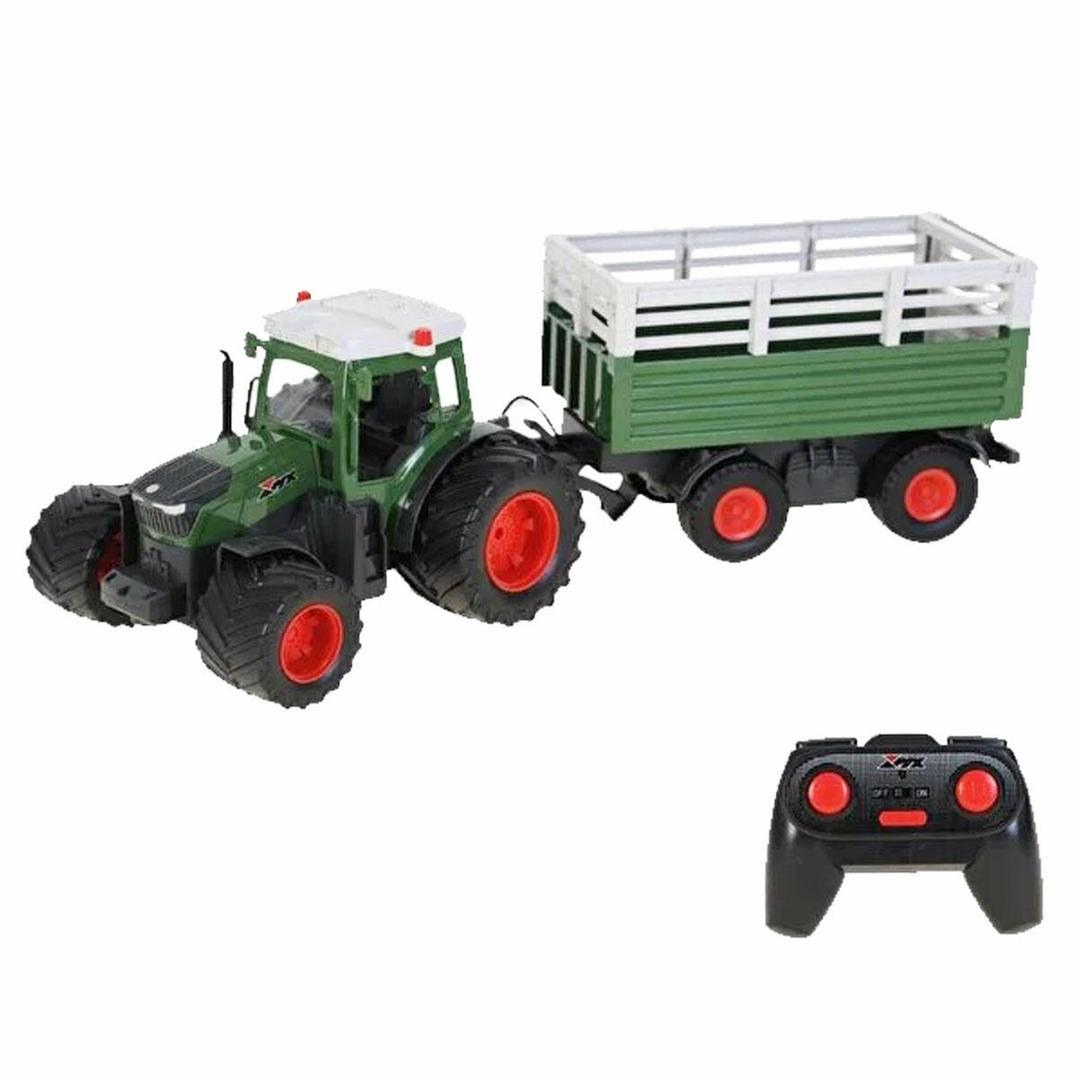 Uzaktan Kumandalı Römorklu Traktör 1:24 | Işıklı ve Şarjlı Çiftçi Aracı | Sökülebilir Römorklu RC Traktör Seti