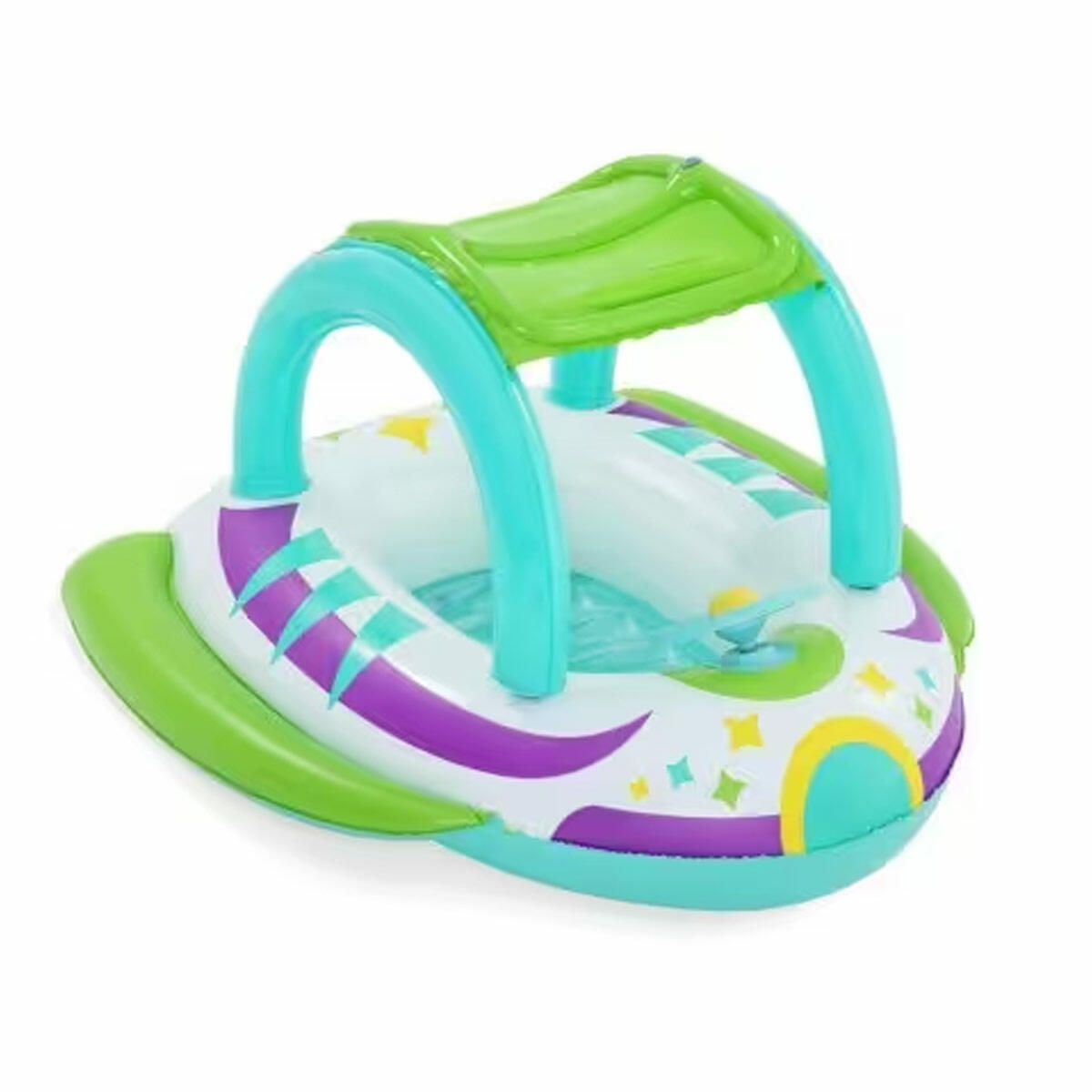 Bestway Sevimli Uzay Gemisi Desenli Gölgelikli Şişme Çocuk Botu | UV Careful Güneşlikli Bebek Ve Çocuk Botu | Güvenli Havuz Oyuncağı