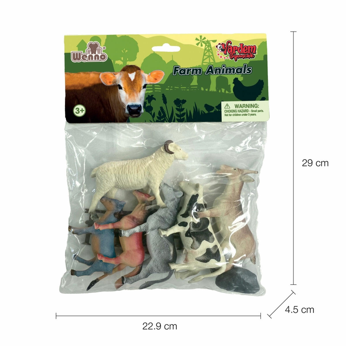 Vardem 9 inç Hayvan Figür Seti | Çiftlik, Vahşi ve Dinozor Modelleri | Eğitici ve Dayanıklı Hayvan Figür Koleksiyonu