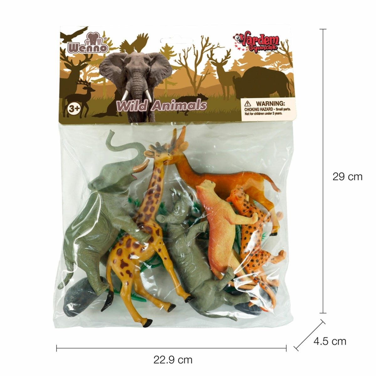 Vardem 9 inç Hayvan Figür Seti | Çiftlik, Vahşi ve Dinozor Modelleri | Eğitici ve Dayanıklı Hayvan Figür Koleksiyonu
