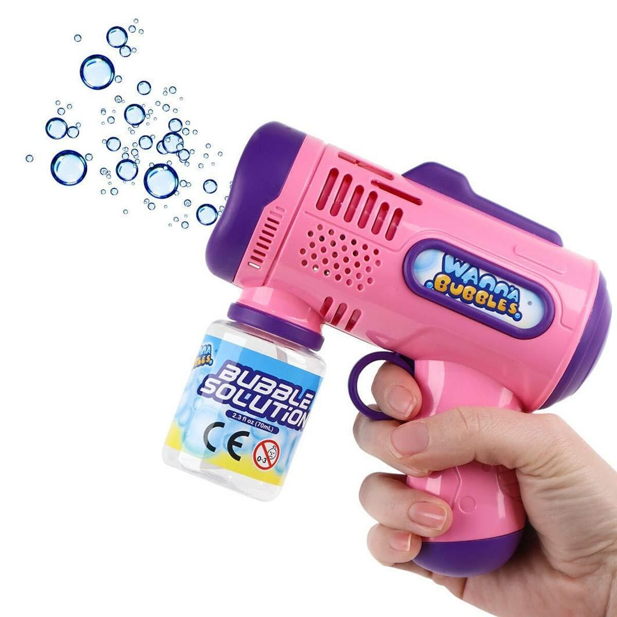 Wanna Bubbles Pilli Köpük Tabancası | Otomatik Baloncuk Makinesi | Renkli Eğlence Silahı