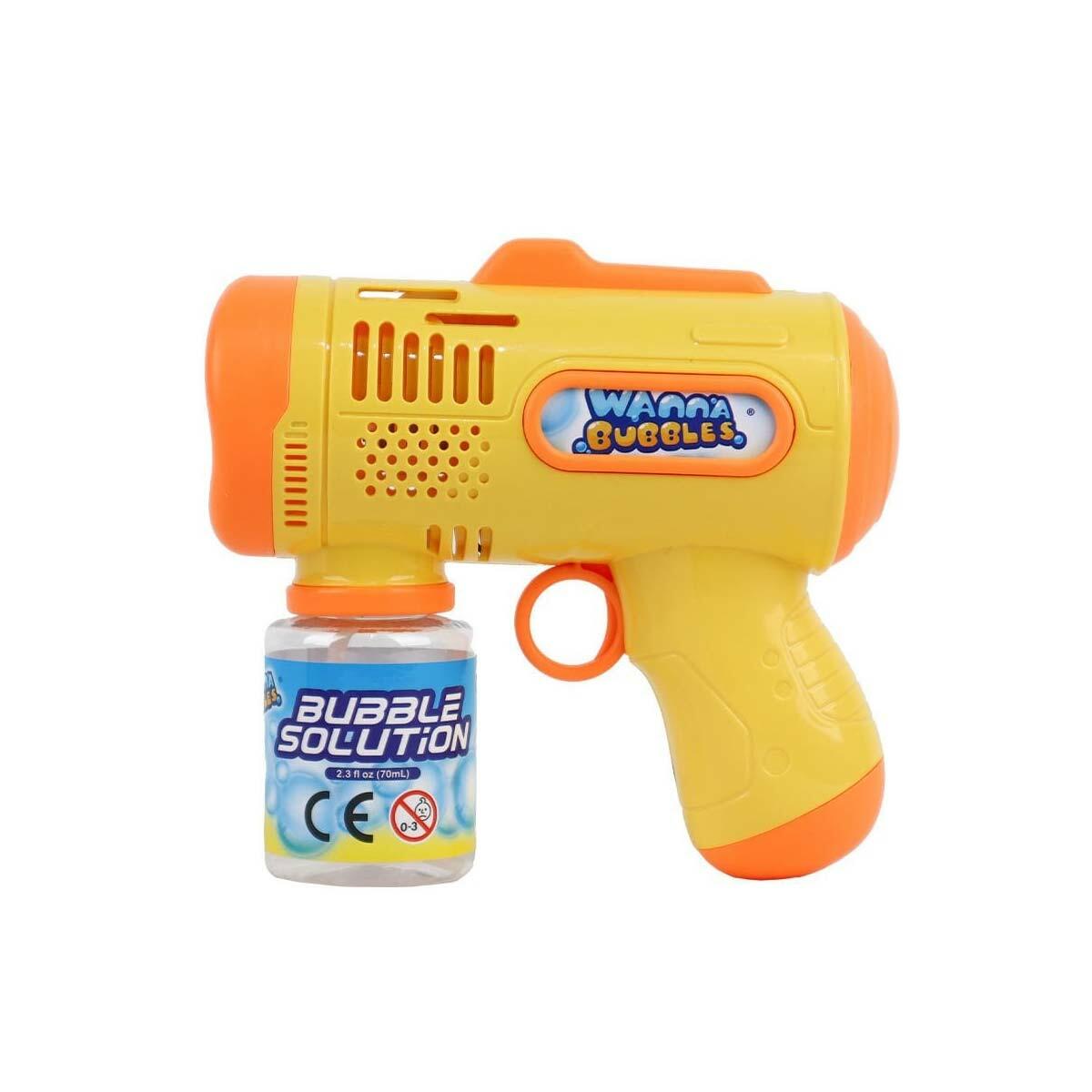 Wanna Bubbles Pilli Köpük Tabancası | Otomatik Baloncuk Makinesi | Renkli Eğlence Silahı