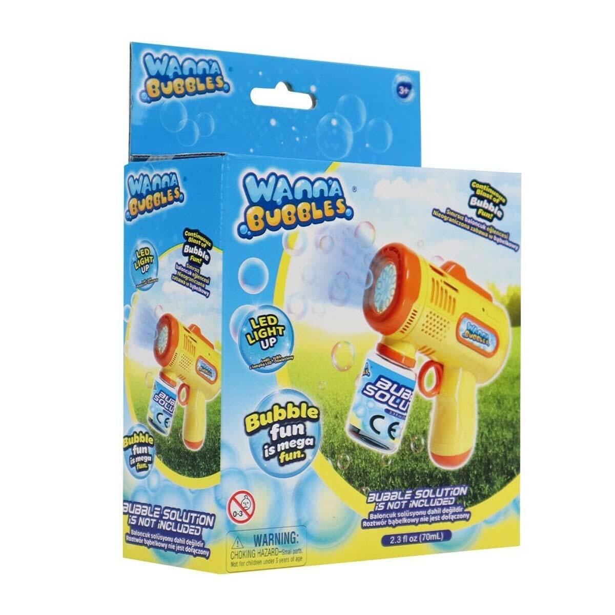 Wanna Bubbles Pilli Köpük Tabancası | Otomatik Baloncuk Makinesi | Renkli Eğlence Silahı