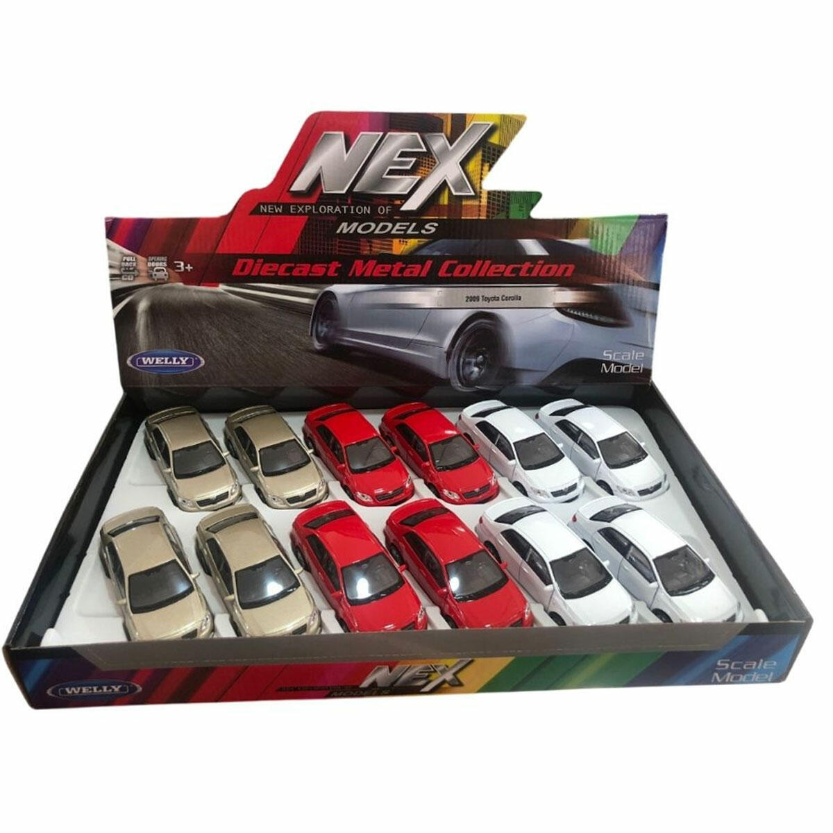 Welly 2009 Toyota Corolla Metal Çek Bırak Araba | Açılır Kapılı Die-Cast Koleksiyon Modeli (12 cm)