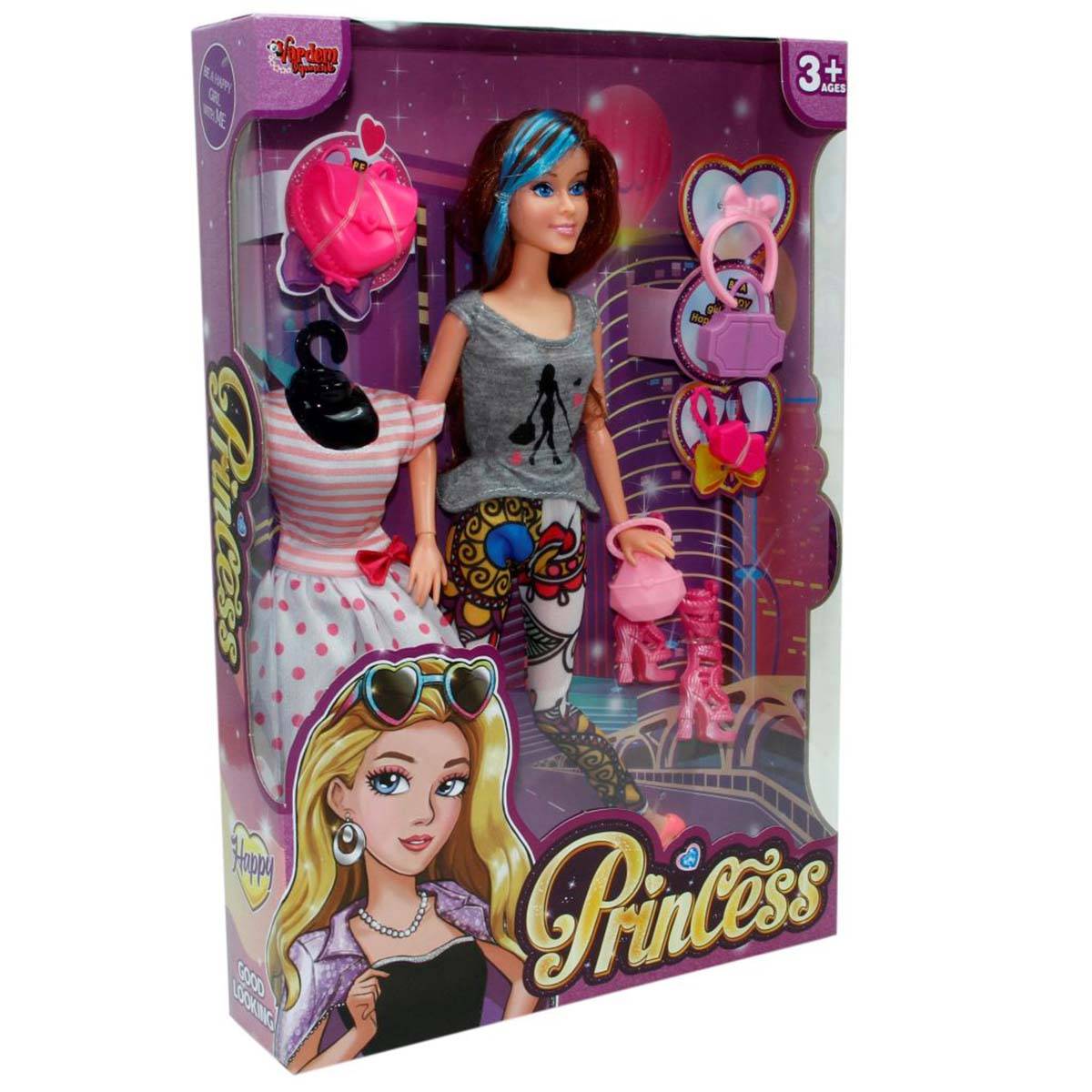 29 Cm Yedek Elbiseli Aksesuarlı Moda Bebek