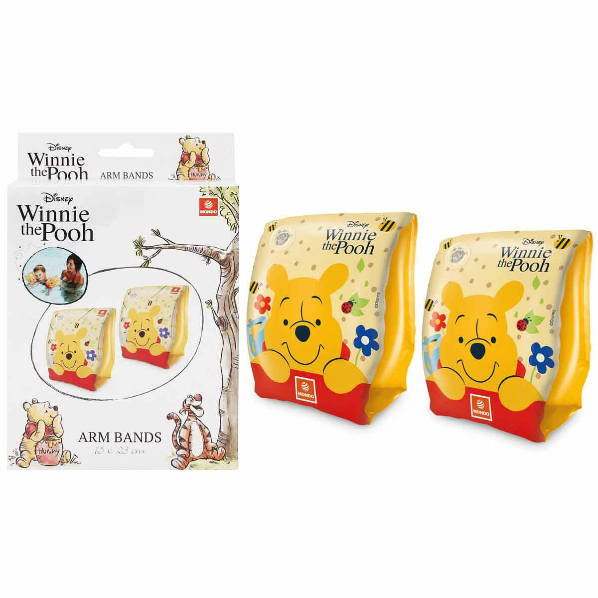 Winnie The Pooh Şişme Kolluk | 2-6 Yaş Güvenli Yüzme Yardımcısı | Havuz ve Deniz İçin Lisanslı Çocuk Kolluğu