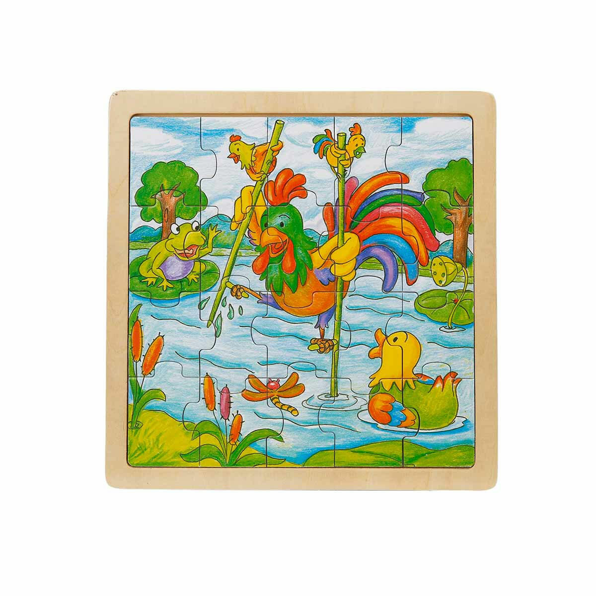 Woody Ahşap Hayvan Resimli Puzzle - 20 Parça | Eğitici Ahşap Yapboz Serisi | Çocuklar İçin Hayvan Figürlü Gelişim Oyuncağı