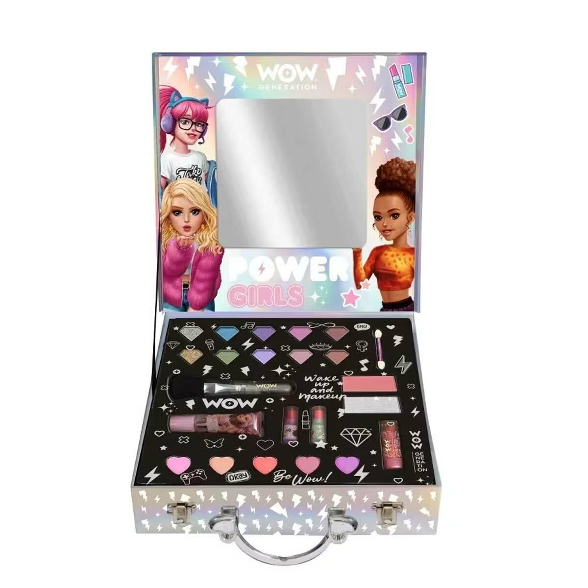 WOW Generation Aynalı Çantalı Makyaj Seti | Holografik Glam &amp; Go Çantası | Annie &amp; Alana Tasarımlı Güvenli Çocuk Makyajı