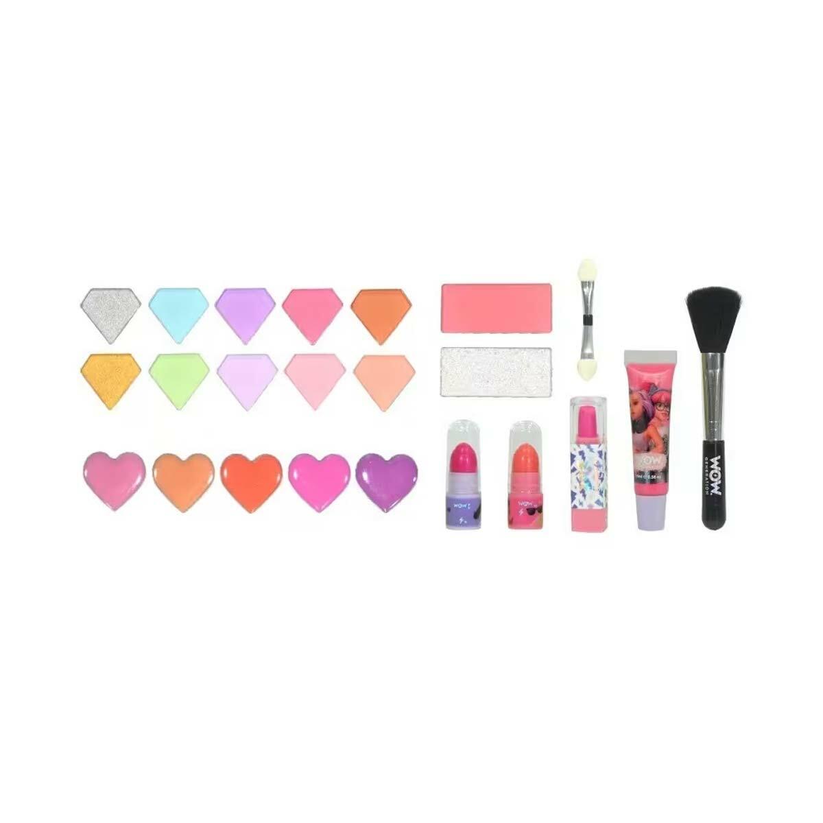 WOW Generation Aynalı Çantalı Makyaj Seti | Holografik Glam &amp; Go Çantası | Annie &amp; Alana Tasarımlı Güvenli Çocuk Makyajı