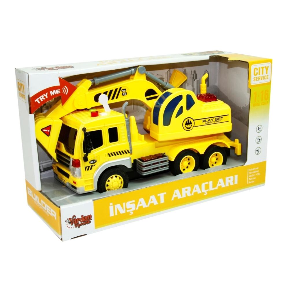 1:16 Sürtmeli Sesli Işıklı Beton Mikseri - Kamyon - Kazıcı