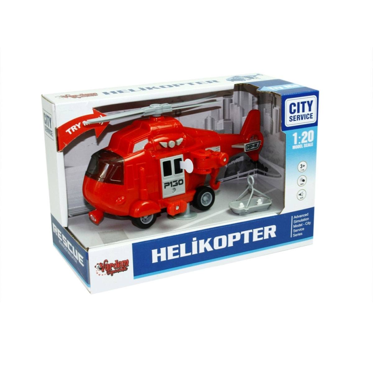 1:20 Sürtmeli Sesli Işıklı Helikopter