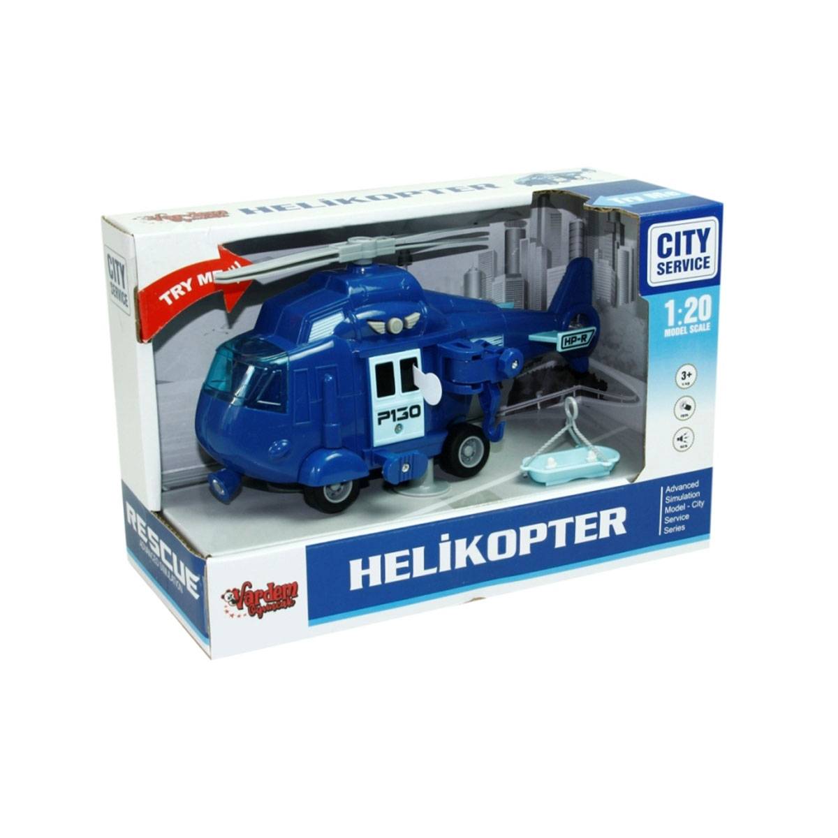 1:20 Sürtmeli Sesli Işıklı Helikopter