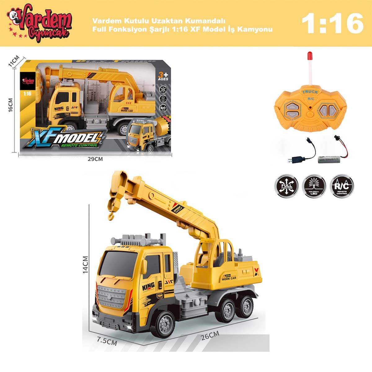 Uzaktan Kumandalı Şarjlı 1:16 XF Model İnşaat Kamyonu - 4 Model